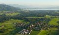 Gemeinde Hergensweiler im Westallgäu Panorama mit Blick auf den Bodensee