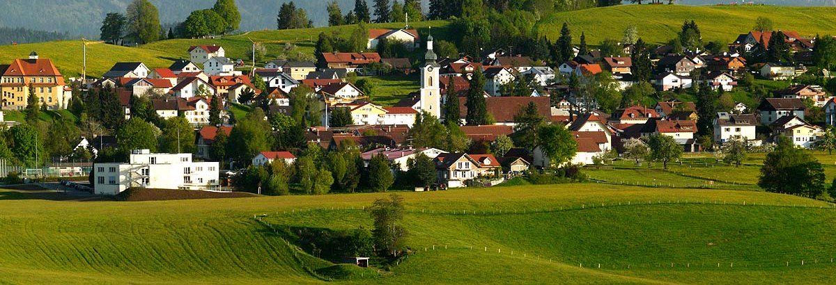 Scheidegg im Allgäu Ortsansicht mit Berge