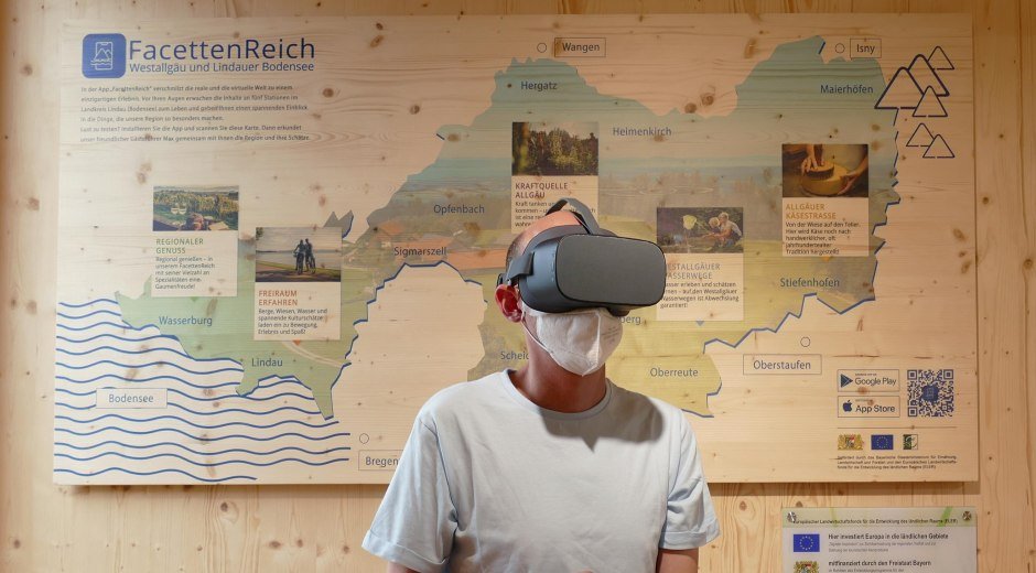 VR-Brille im Landkreis Pavillon auf der Gartenschau