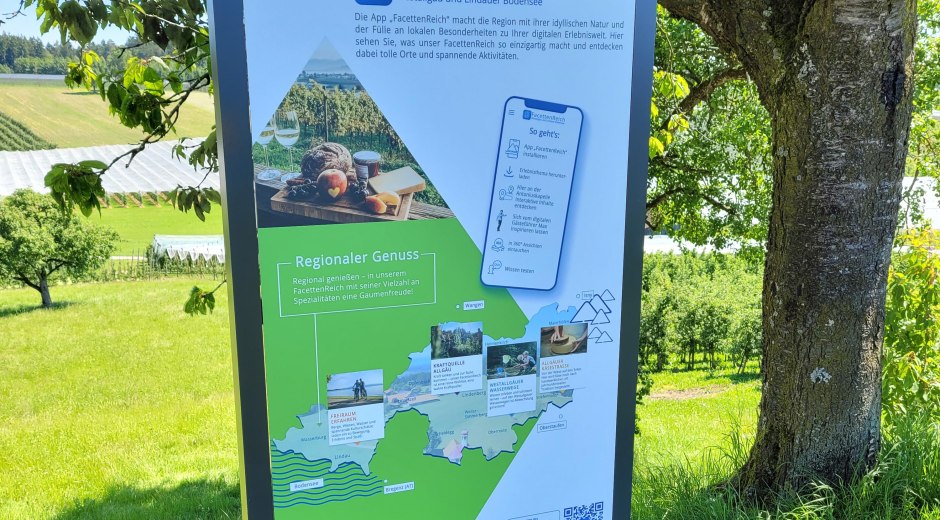FacettenReich Tafel Genussstation mit QR-Code FacettenReich Tafel Genussstation mit QR-Code