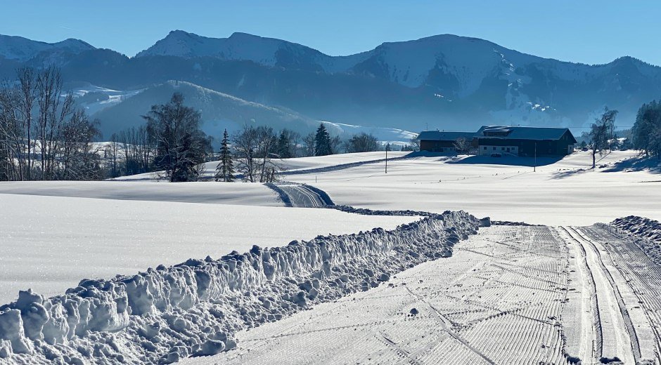 Langlaufen in Stiefenhofen mit Blick auf den Hochgrat