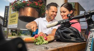 Pause auf der Radtour mit leckerem Allgäuer Käse